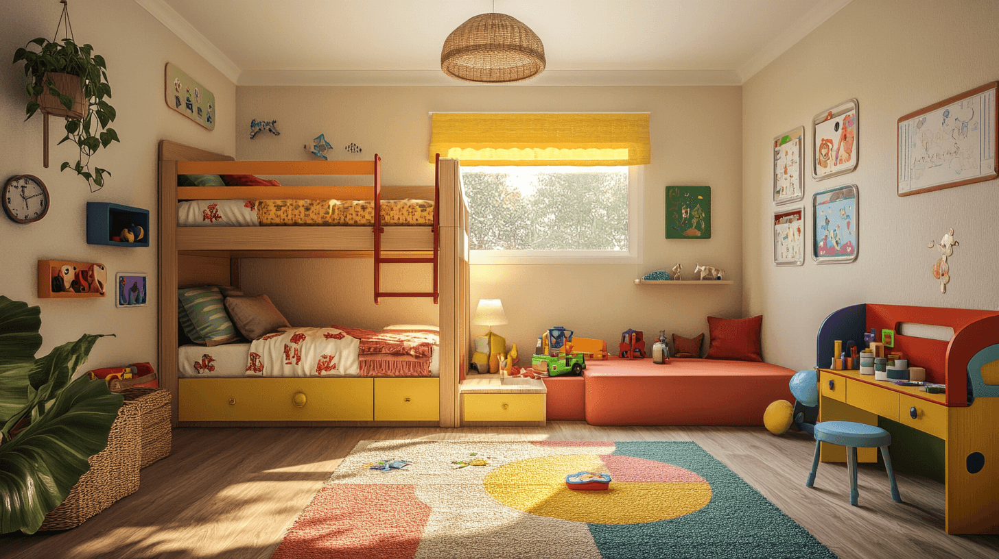 Chambre d'enfants pour frères et sœurs : créer de l'espace pour tous