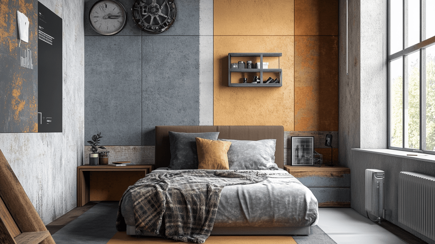 Conception des couleurs et matériaux dans le style industriel