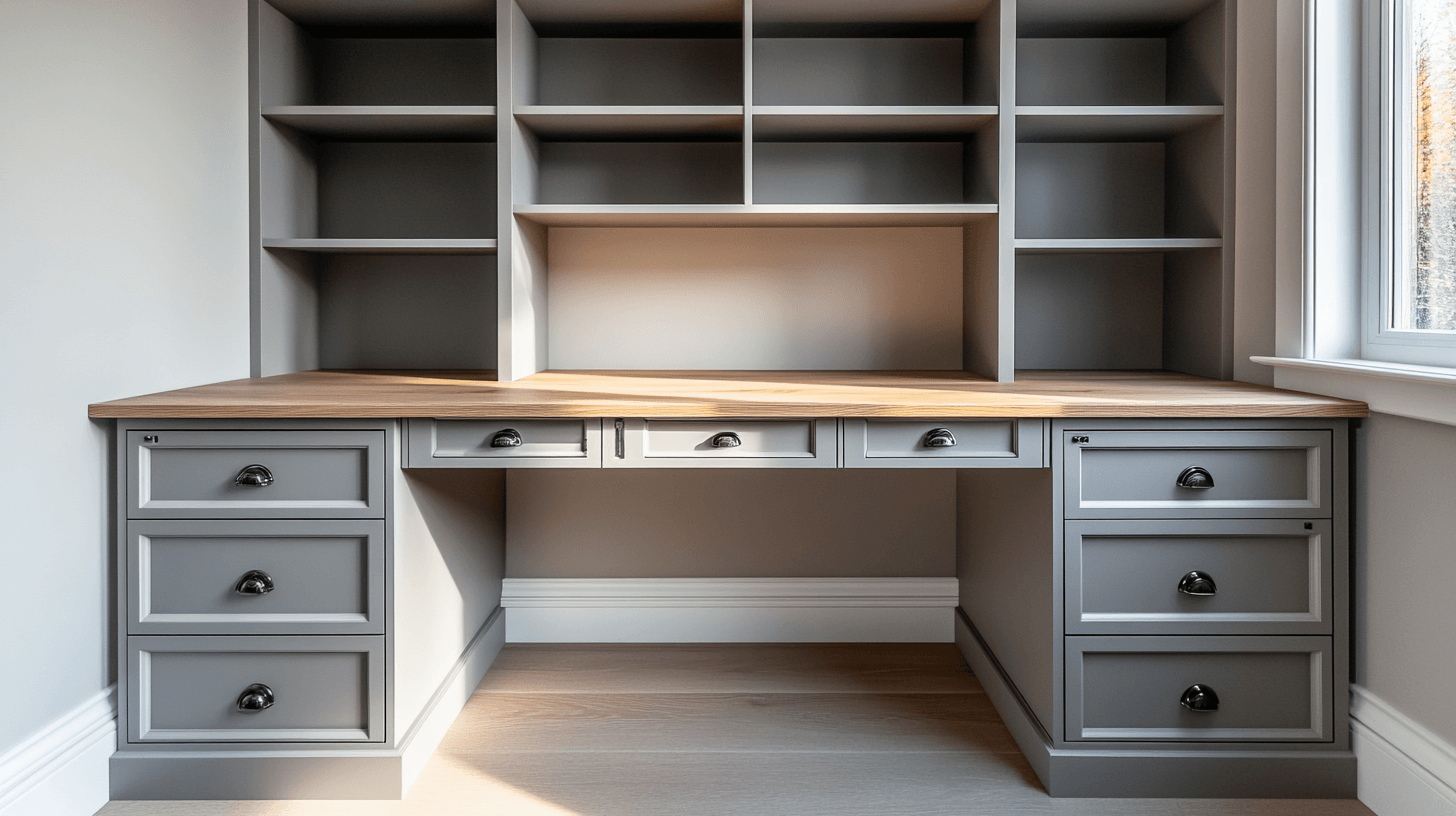 Bureaux avec espace de rangement pour plus d'ordre