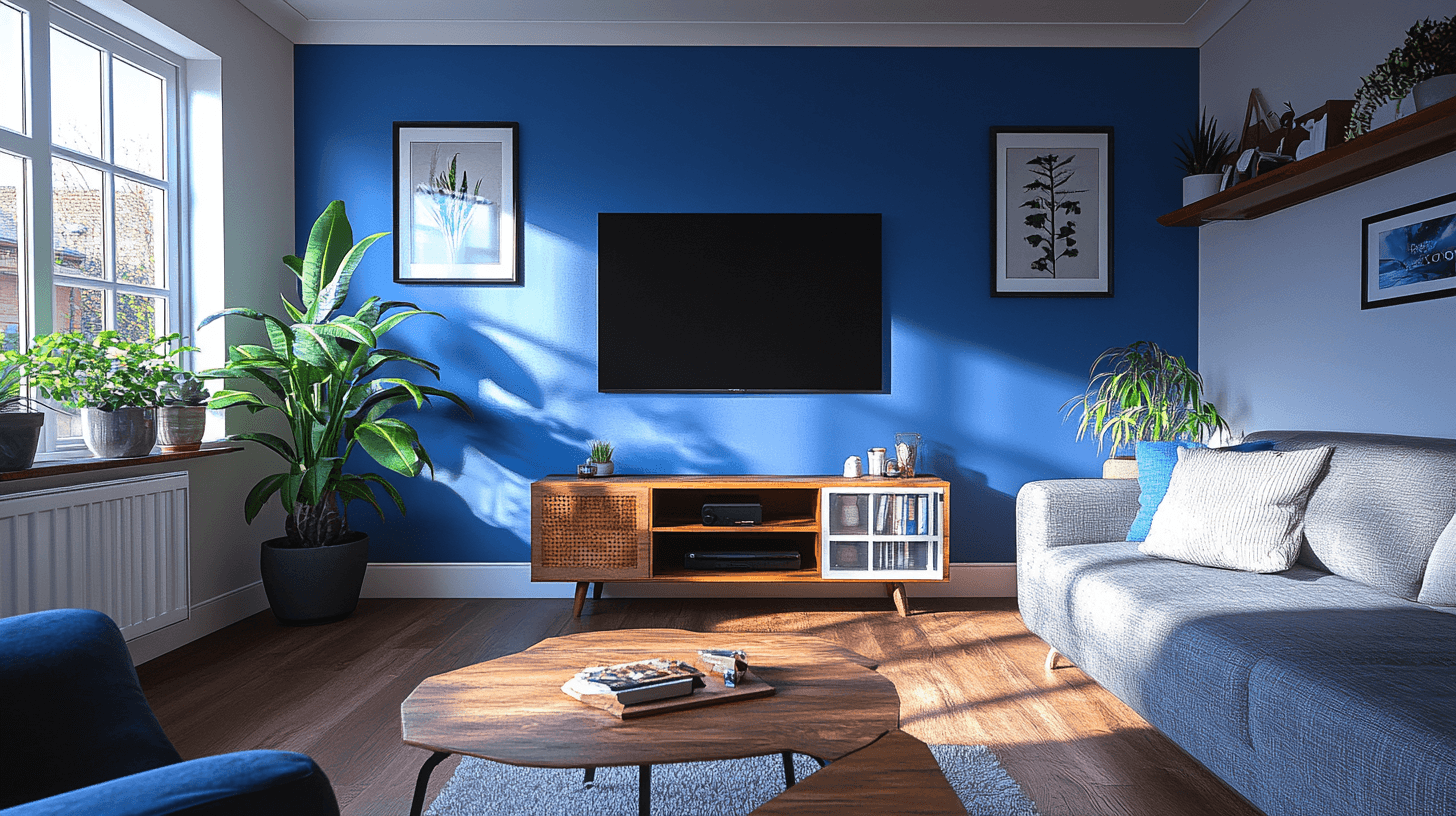 Murs bleu marine : Profondeur dramatique et tranquillité