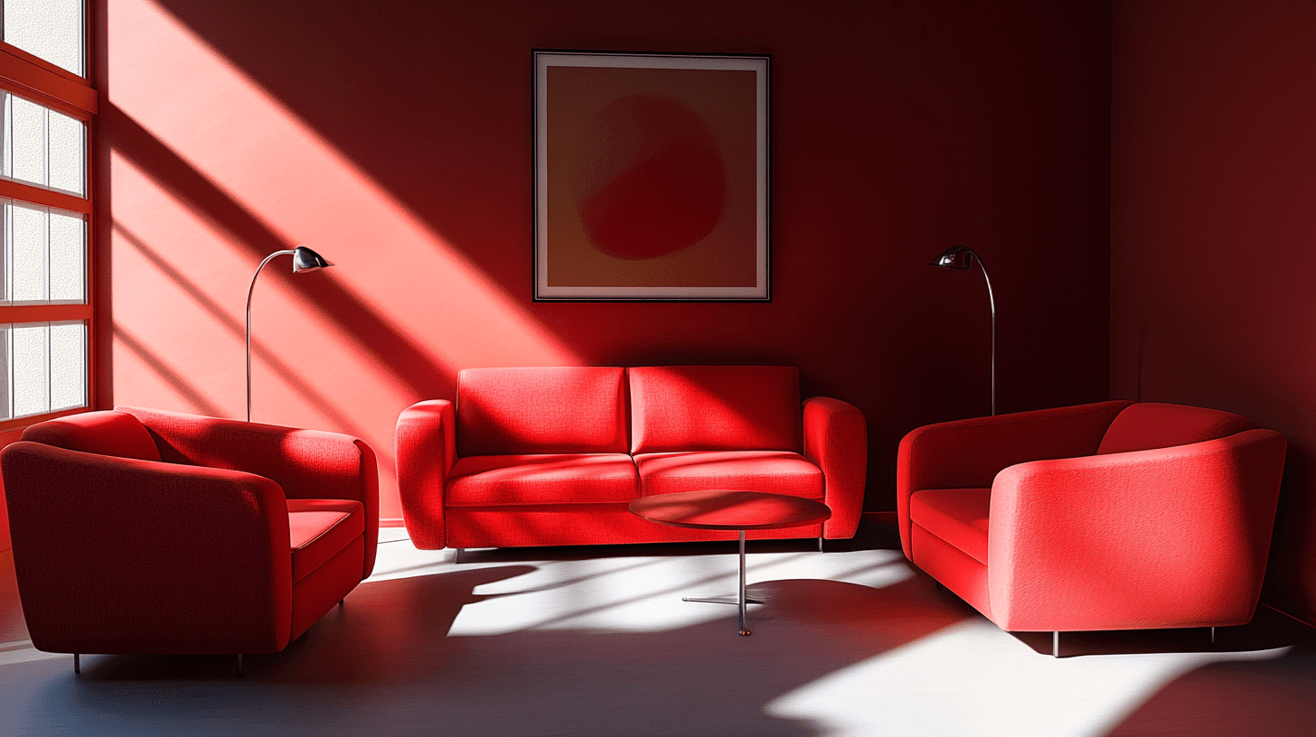 Meubles rouges comme point focal