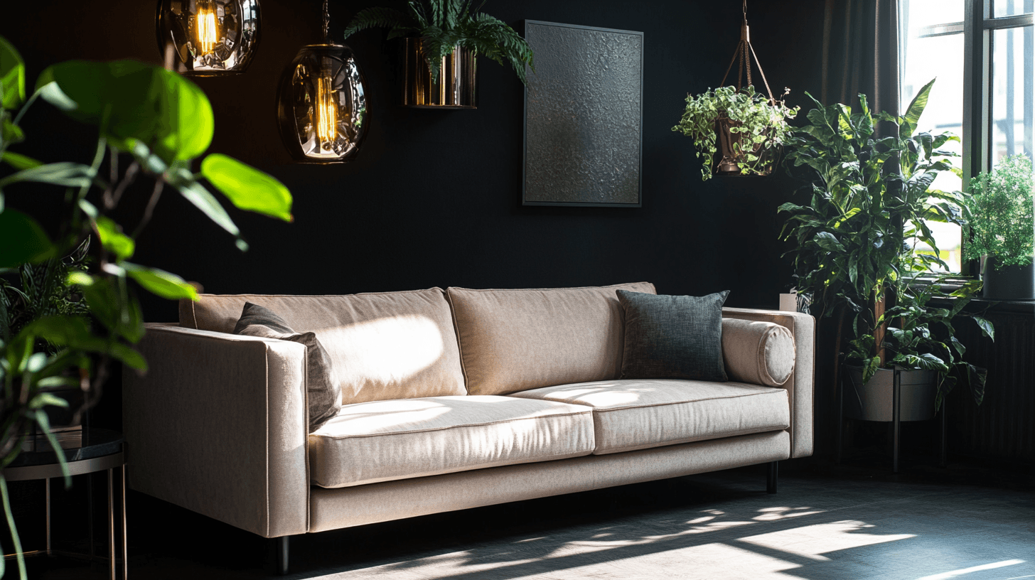 Meubles et décoration pour les pièces avec des murs sombres
