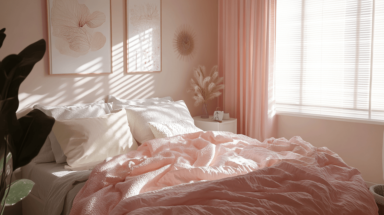 Tons de rose dans la chambre : doux et apaisants