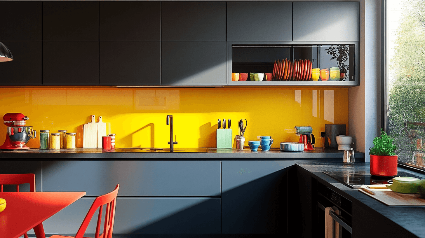 Accents de cuisine : Contrastes de couleurs pour un look frais