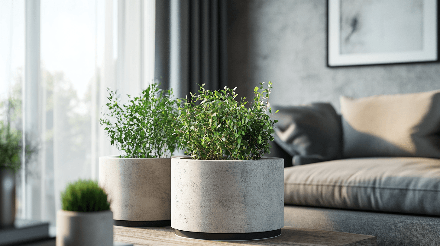 Intégration de jardinières en béton dans votre maison