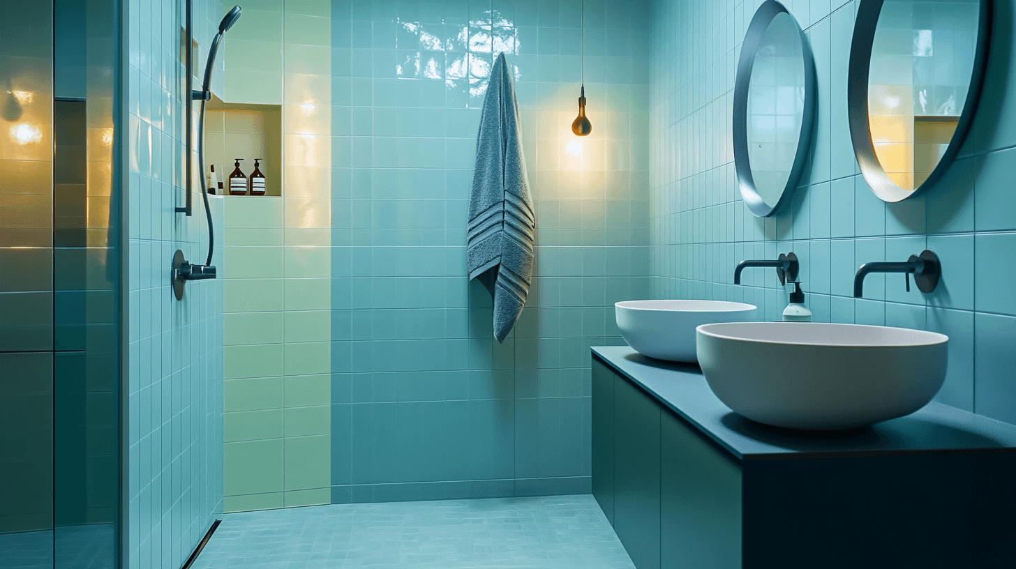 Conception des couleurs dans la salle de bain : fraîcheur grâce aux tons bleus et verts