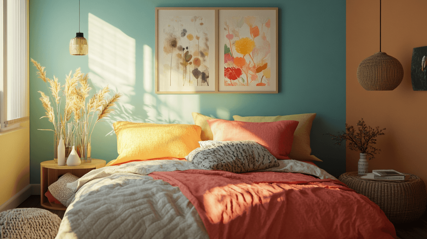 Murs colorés dans la chambre : calme et détente grâce à la couleur