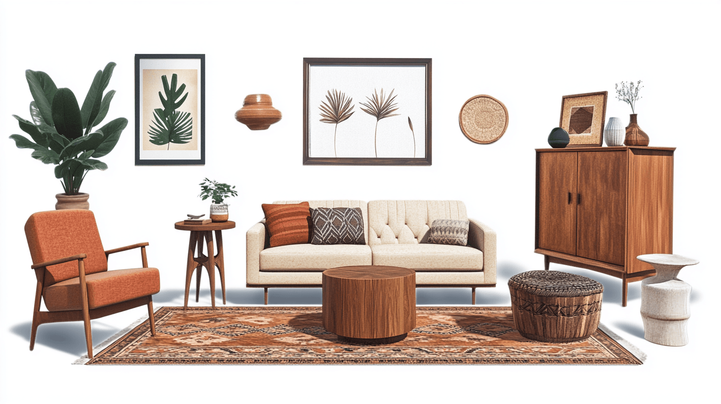 Meubles de style Boho-Mid-Century