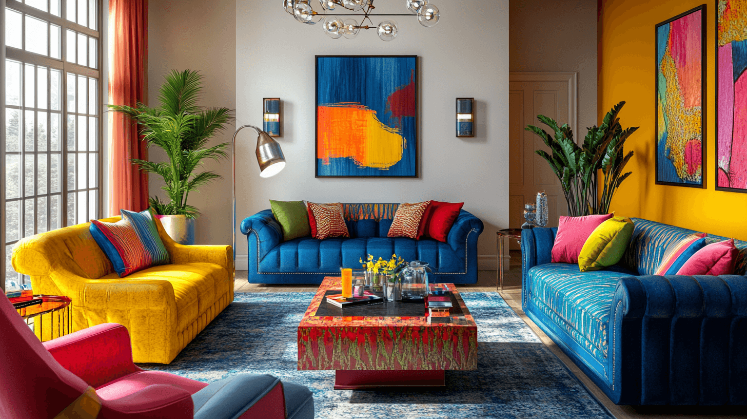 Explosion de couleurs dans le salon : Comment vous pouvez créer des accents avec des tons vifs