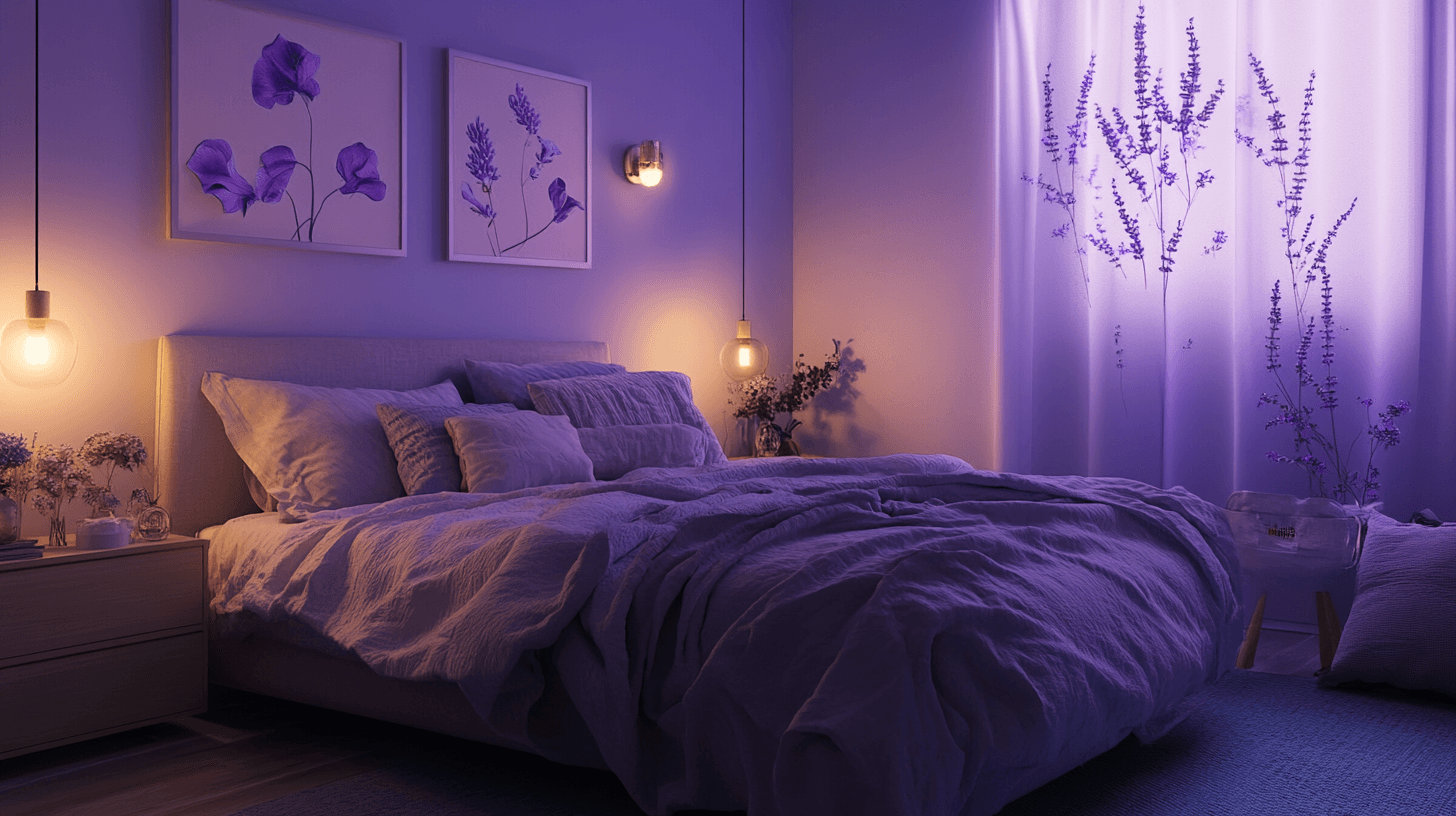 Lavande dans la chambre : calme et détente grâce à des couleurs douces