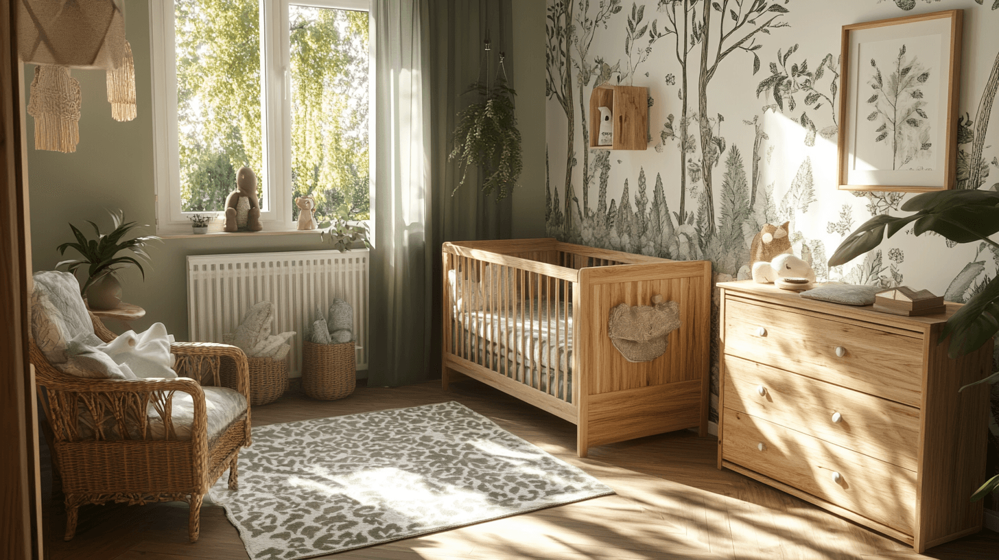 Chambre d'enfants style forêt : Couleurs naturelles et bois