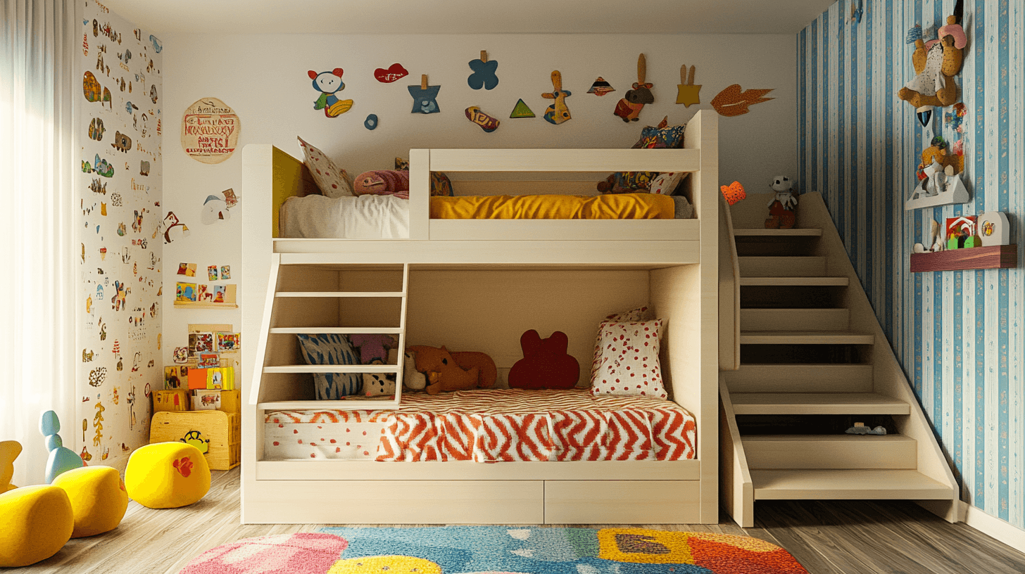 Idées créatives de décoration pour la chambre d'enfant avec un lit superposé