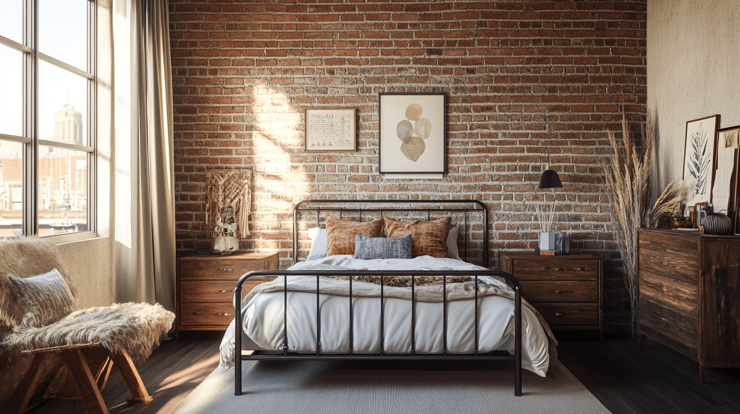 Design industriel dans la chambre : Chic rustique