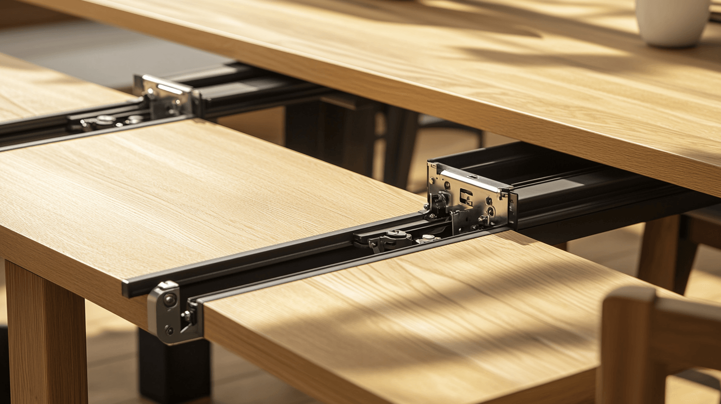 Différents mécanismes pour tables à manger extensibles