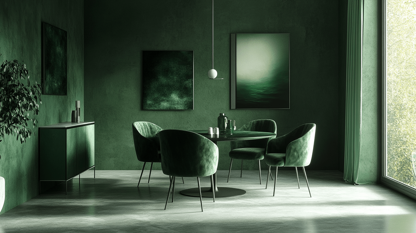 Styles d'habitation avec un vert profond : Du moderne au classique