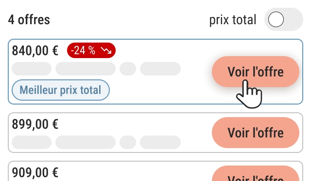 Tous les prix en un coup d’œil