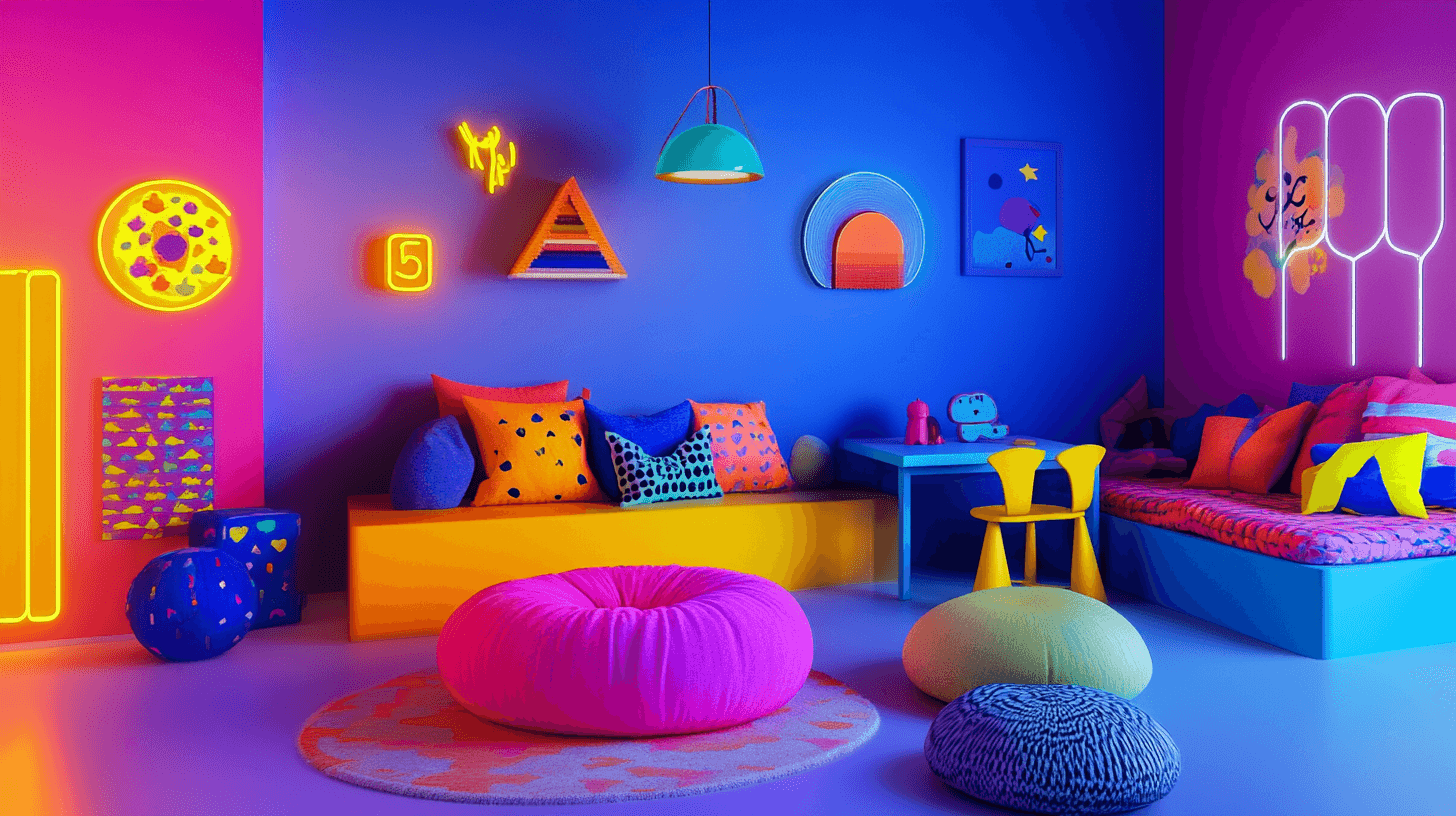 Couleurs néon dans la chambre d'enfant : Un environnement joyeux et créatif