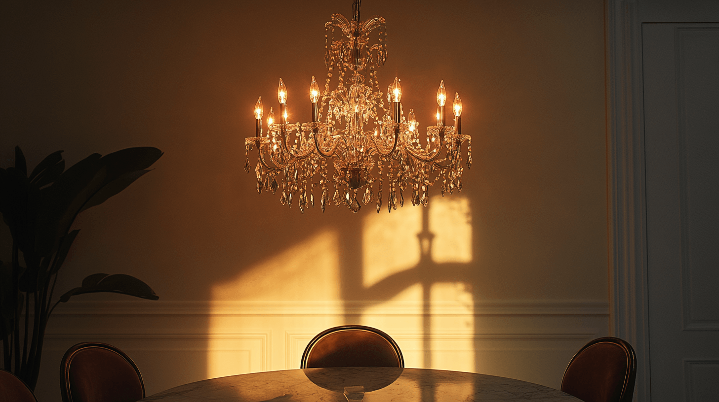 Lustre glamour : Éclairage élégant dans la salle à manger