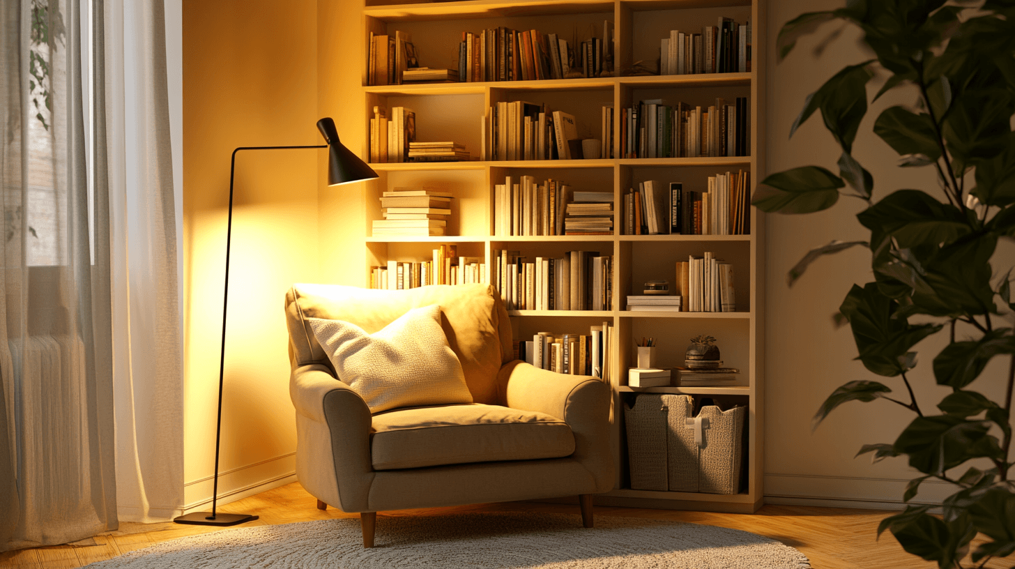 Chambre avec coin lecture intégré : Confortable et fonctionnel