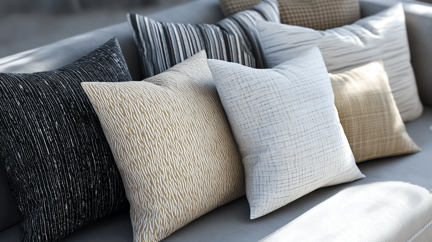 Matériaux et textures pour coussins