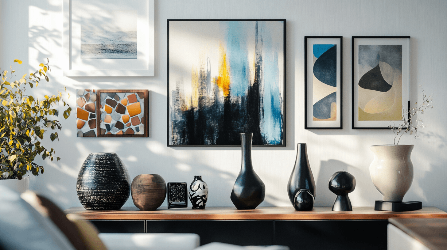 Objets d'art comme accents élégants dans le salon