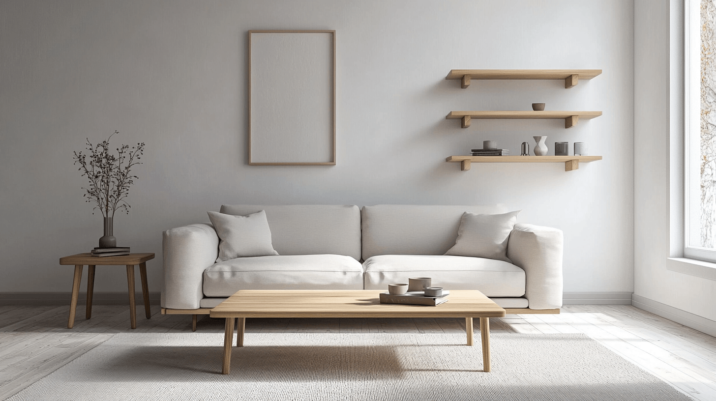 Meubles minimalistes pour un salon scandinave
