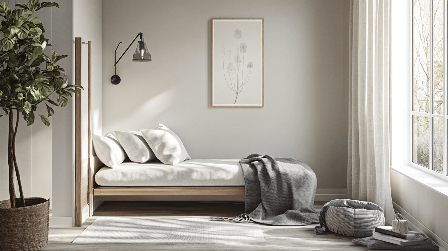 Conception des couleurs dans la chambre d'amis scandinave