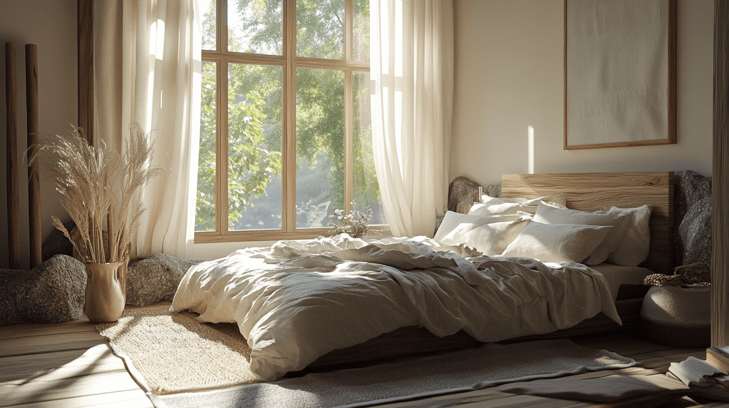 Chambre avec des matériaux naturels : la durabilité rencontre le design