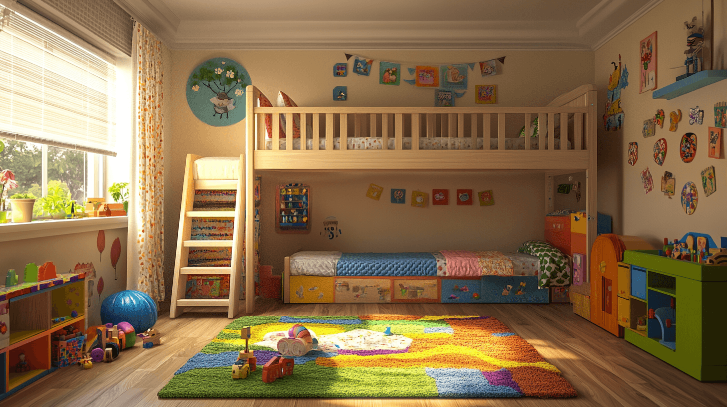 Chambre d'enfants avec lit mezzanine : Plus d'espace pour le plaisir et le sommeil