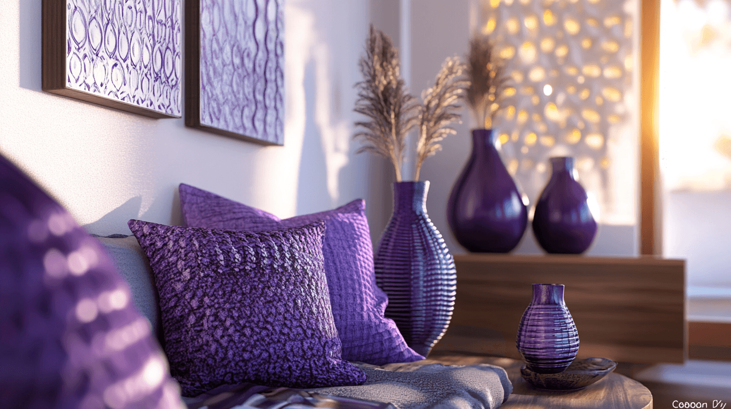 Accessoires décoratifs en violet