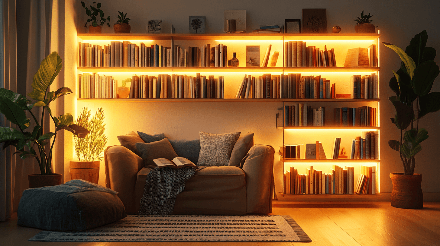 Bibliothèque dans le salon : mettre en scène des livres avec style