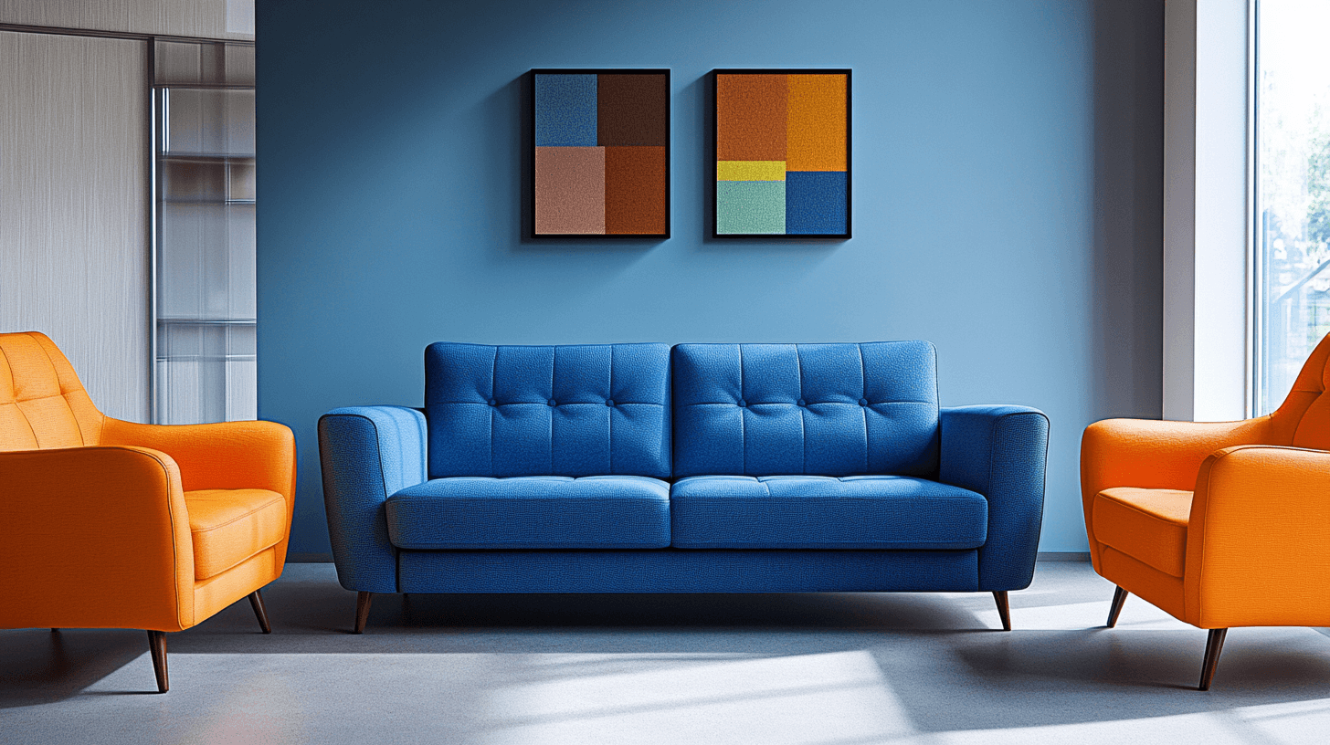 Meubles en bleu et orange : Une harmonie parfaite