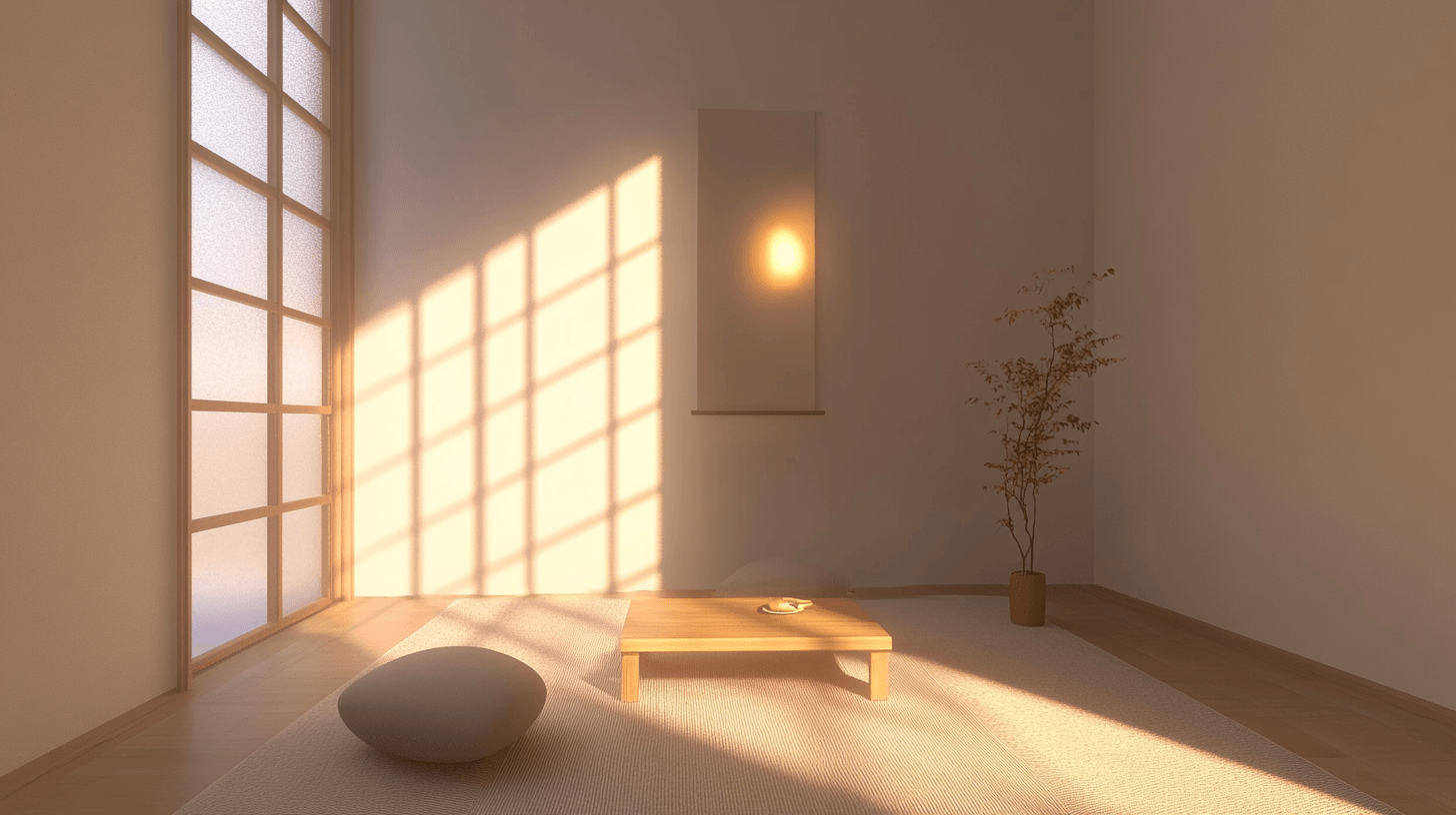Minimalisme Zen : Calme et réduction dans l'espace