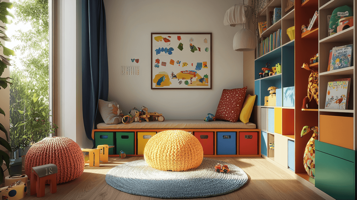 Chambre d'enfants avec aire de jeux intégrée : allier ordre et plaisir