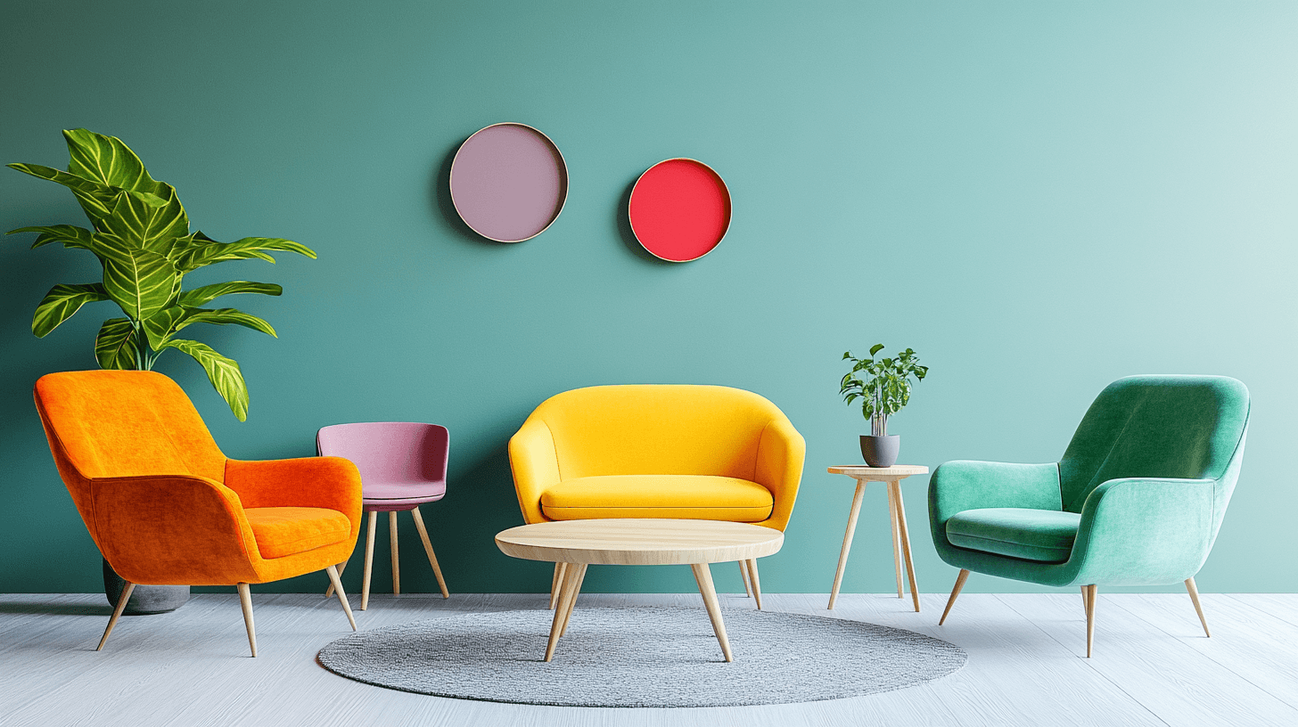 Des meubles colorés comme pièce maîtresse