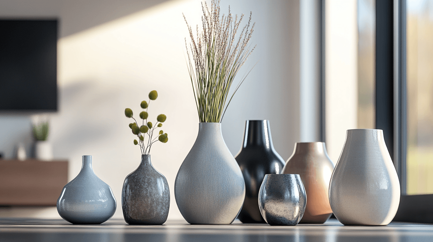 Matériaux et leur effet dans des vases minimalistes