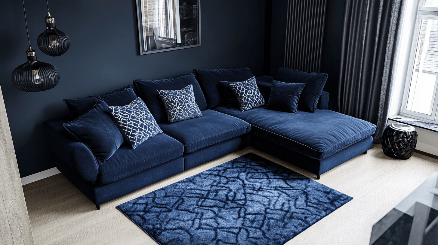 Accents bleu foncé : Cool et apaisant à la fois