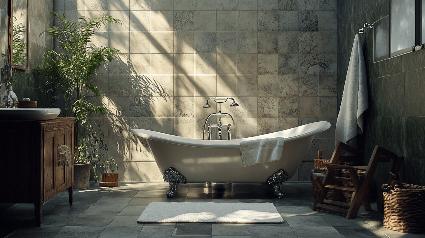 Salle de bains avec pierre naturelle : Élégance et durabilité