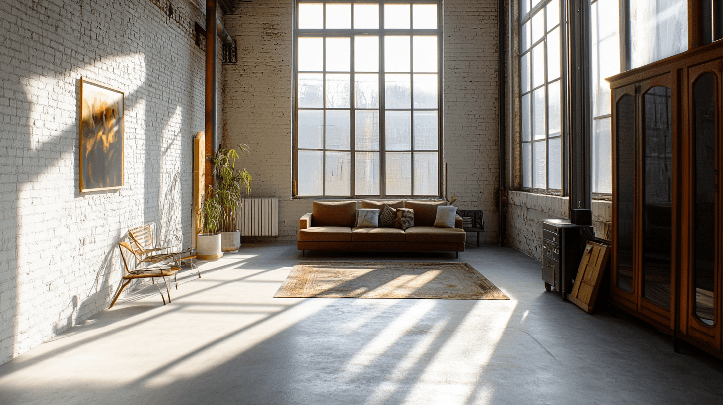 Décoration dans le salon loft : Moins, c'est plus