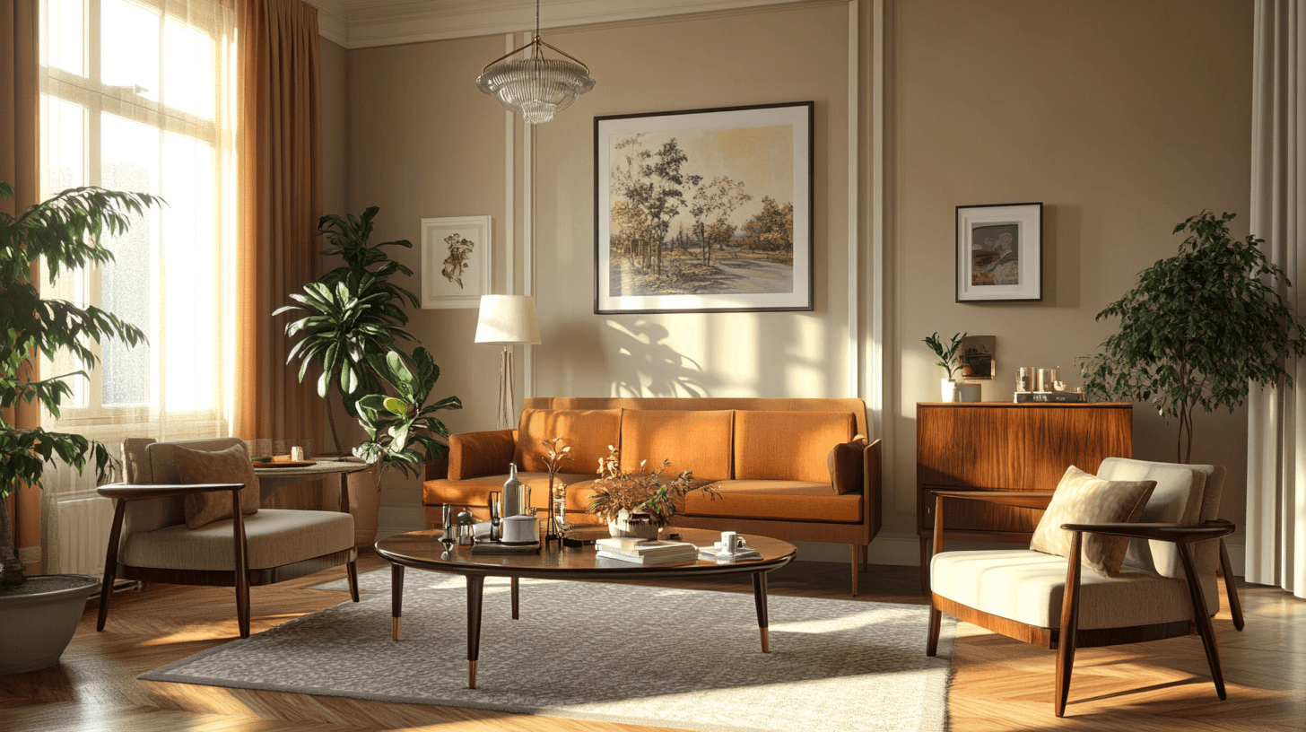 Salon de style Mid-Century : classiques réinterprétés