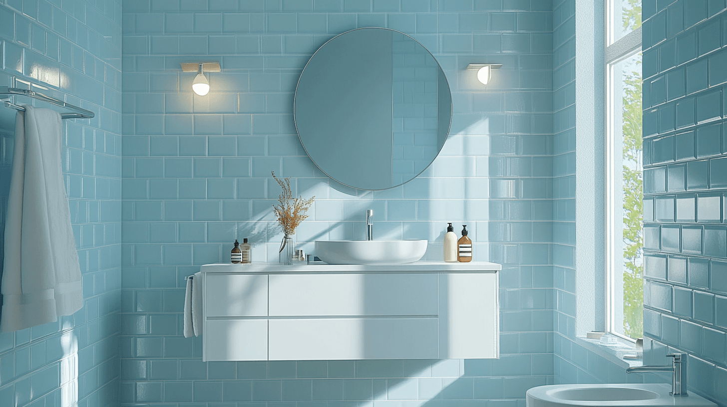 Couleurs froides dans la salle de bain : fraîcheur et propreté
