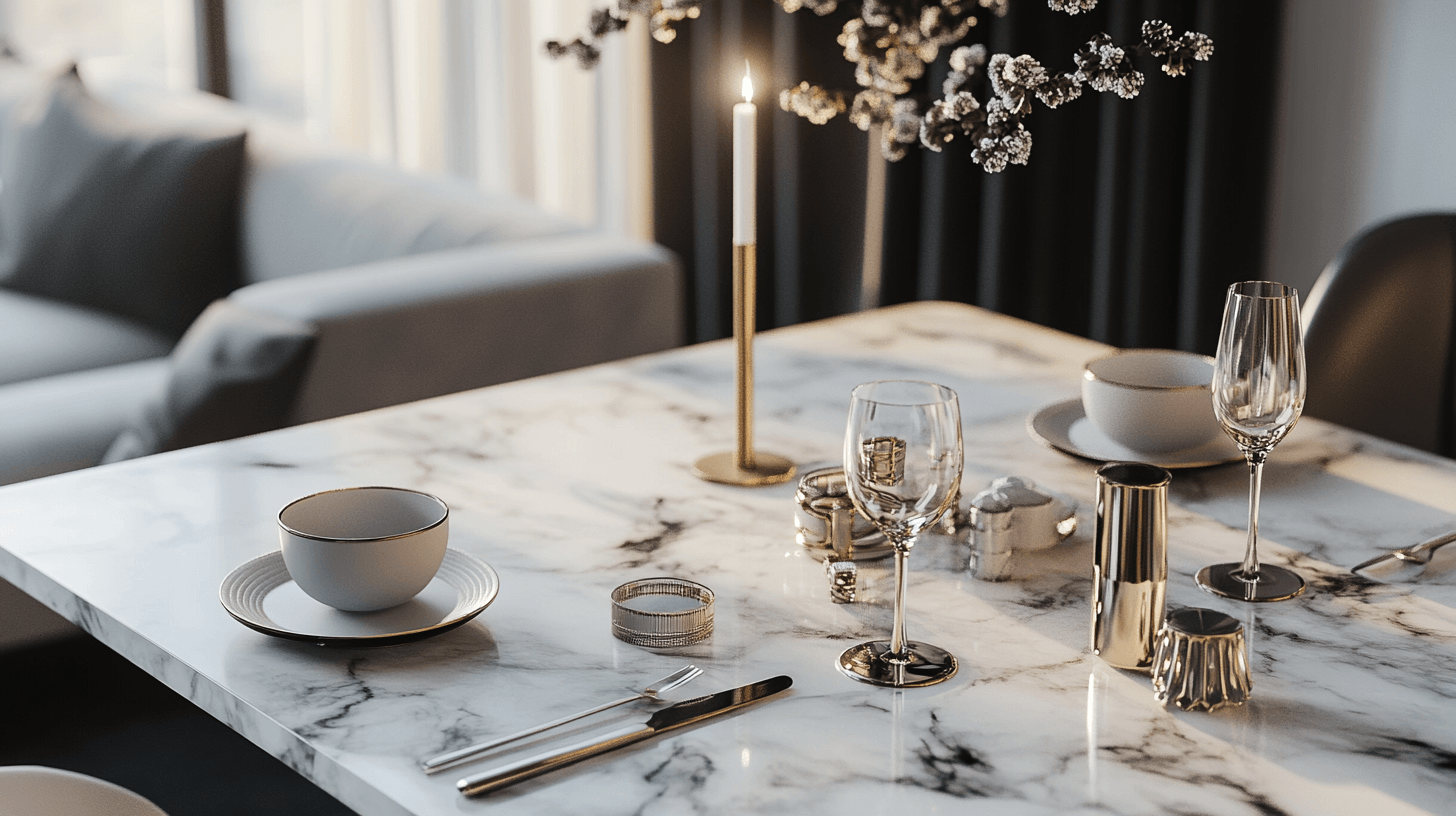 Décorer avec du marbre : Élégance pour les tables et accessoires