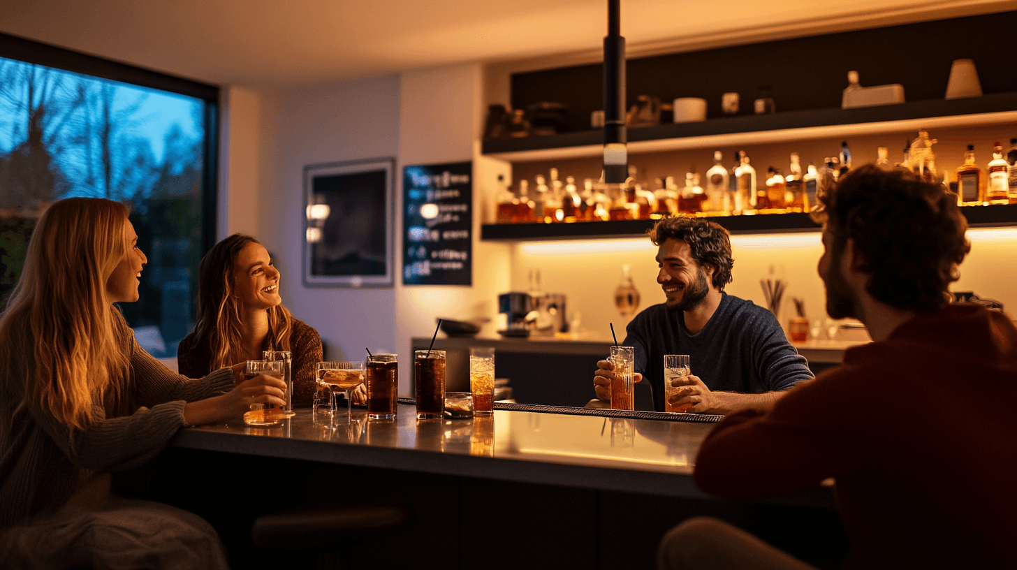 Le bar parfait dans votre propre salon : lieu de rencontre pour amis et famille