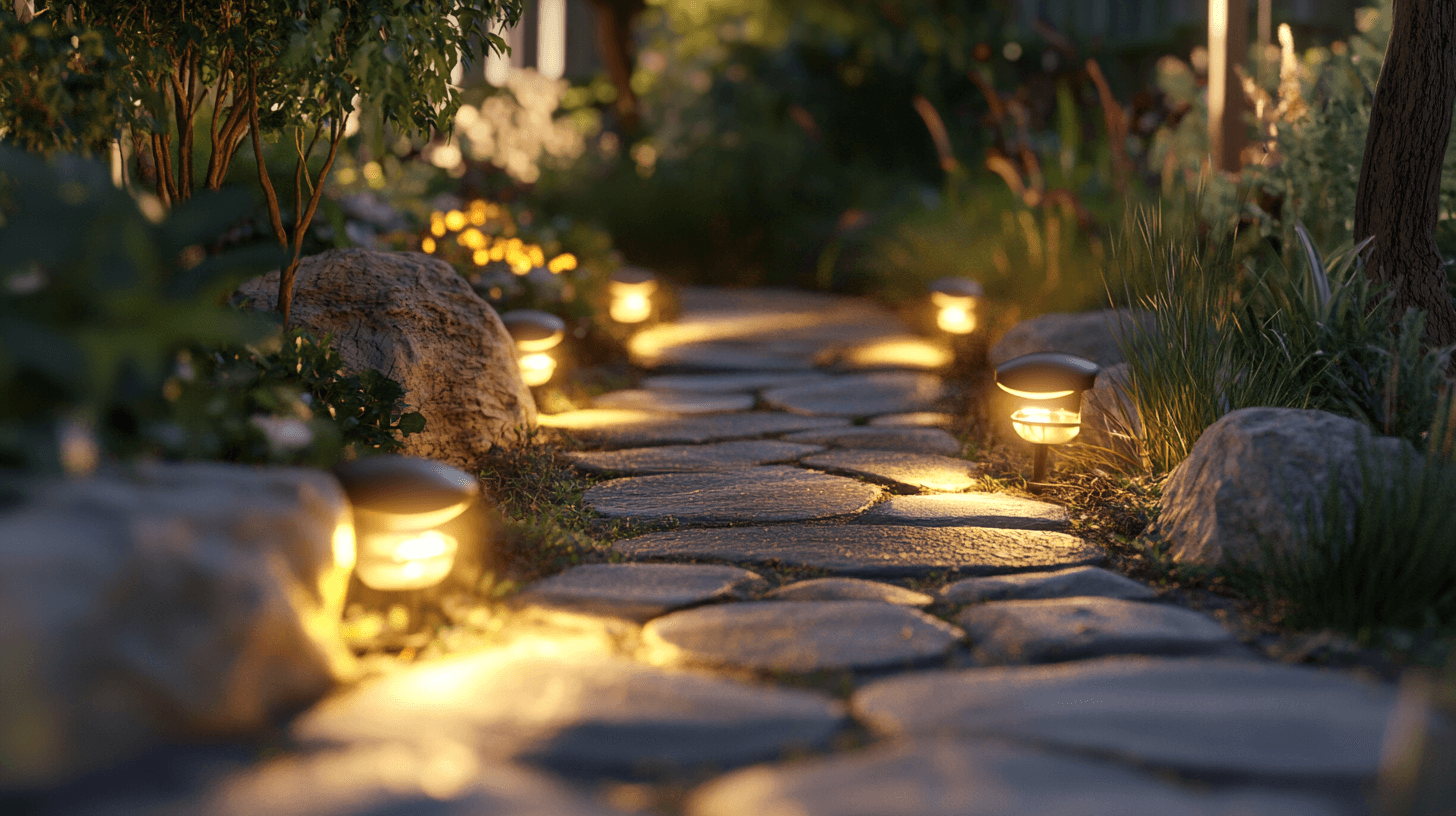 Différents types d'éclairage de chemin de jardin