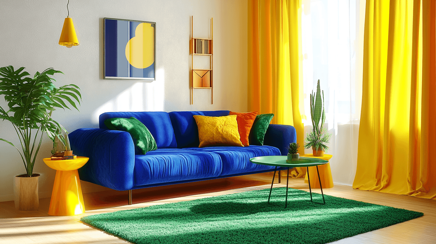 Couleurs vives dans la décoration du salon