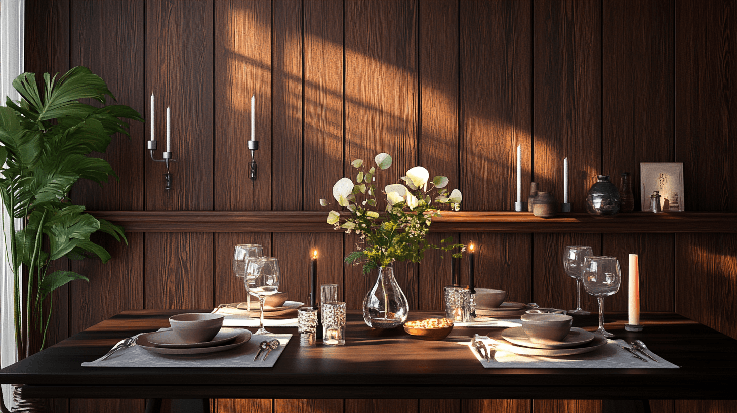Décoration avec des éléments en bois foncé : mettre des accents