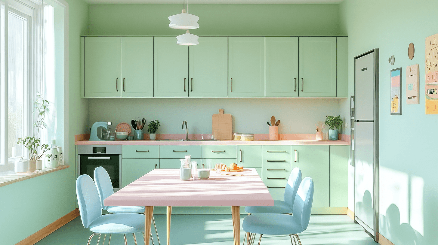 Cuisine et salle à manger : Des tons pastel frais pour plus de joie de vivre