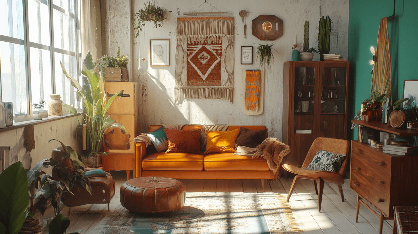 Conseils pour aménager une pièce Boho-Mid-Century