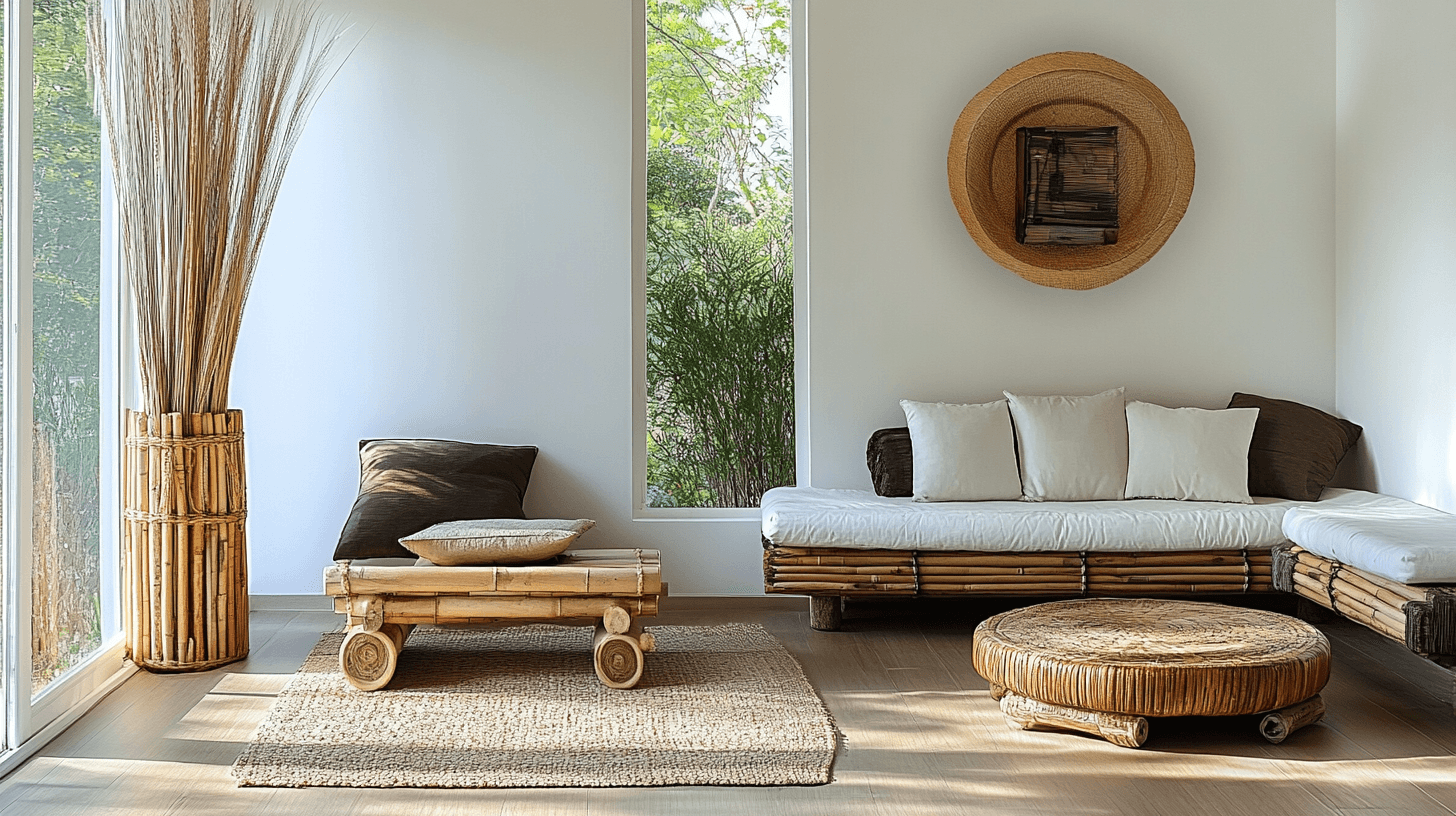 Meubles en bambou dans différents styles d'habitation