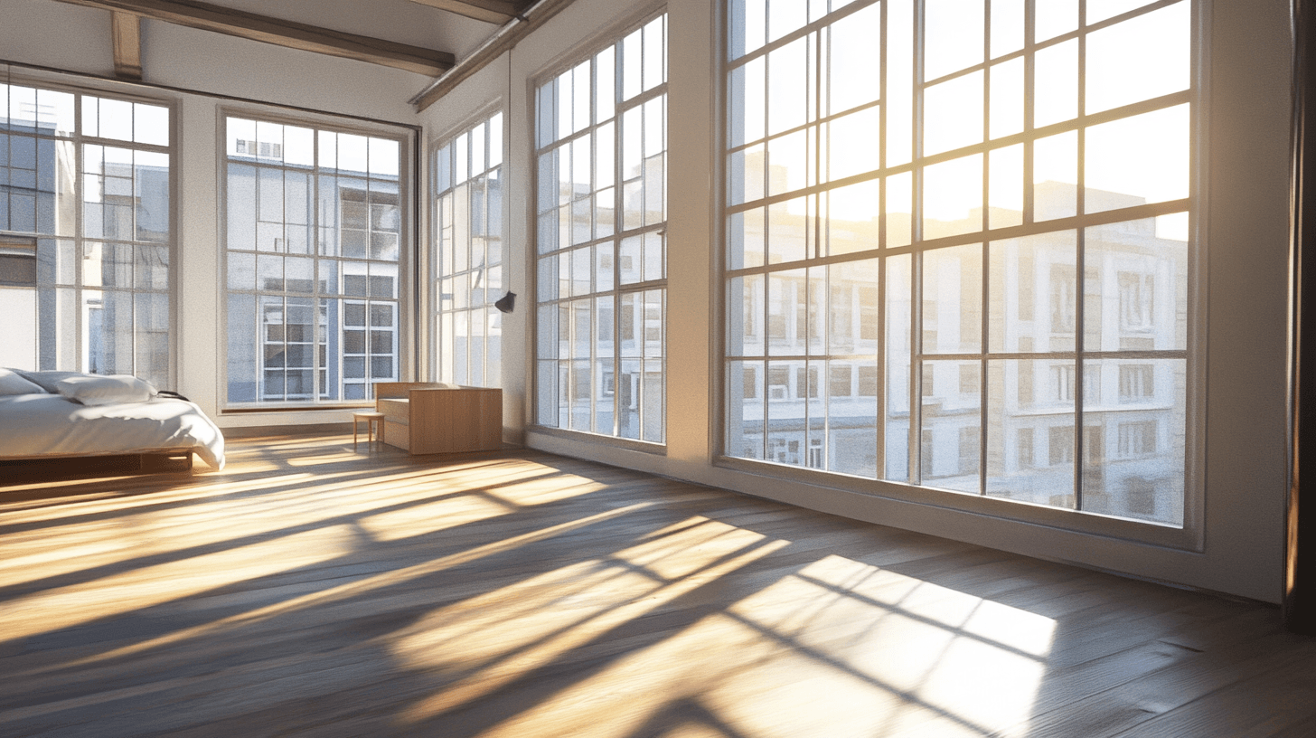Aménagement de l'espace dans la chambre de style loft